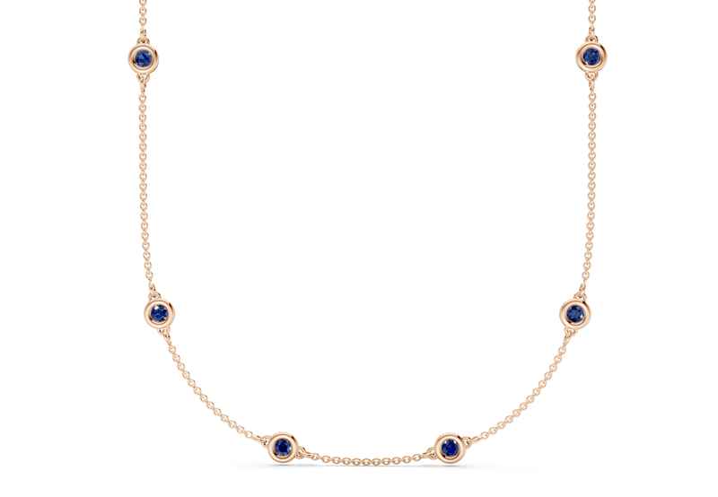Harmony Sapphire Gemstone Stationed Necklace 2½ Carat Total Wt. - Ring Premier
