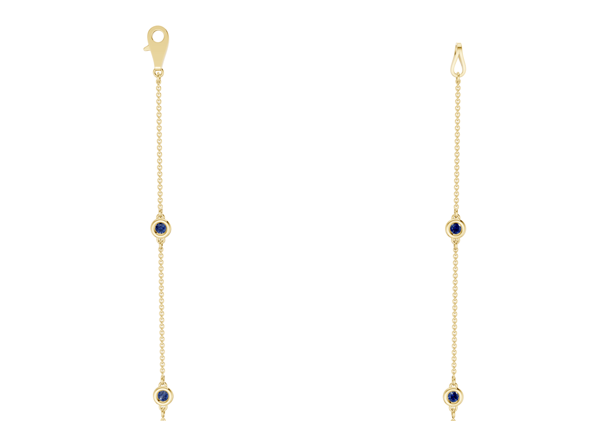 Harmony Sapphire Gemstone Stationed Necklace 3½ Carat Total Wt.