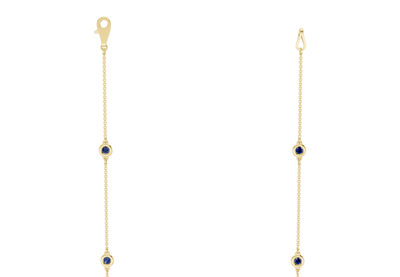 Harmony Sapphire Gemstone Stationed Necklace ½ Carat Total Wt. - Ring Premier
