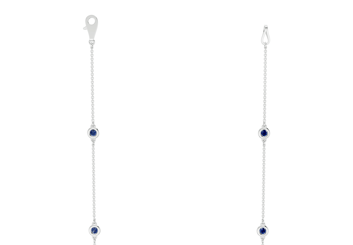 Harmony Sapphire Gemstone Stationed Necklace ½ Carat Total Wt.