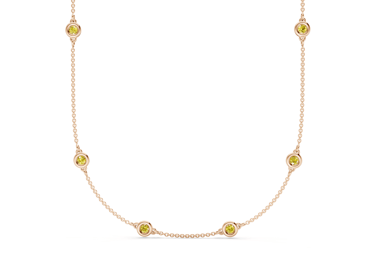 Harmony Yellow Diamond Stationed Necklace 2½ Carat Total Wt.