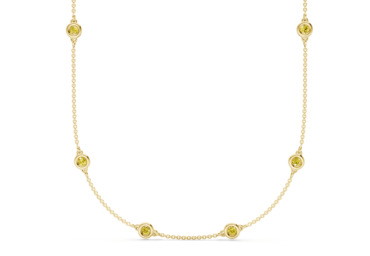 Harmony Yellow Diamond Stationed Necklace 2½ Carat Total Wt.
