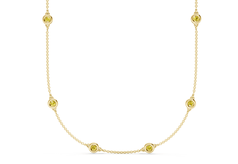 Harmony Yellow Diamond Stationed Necklace 3½ Carat Total Wt.