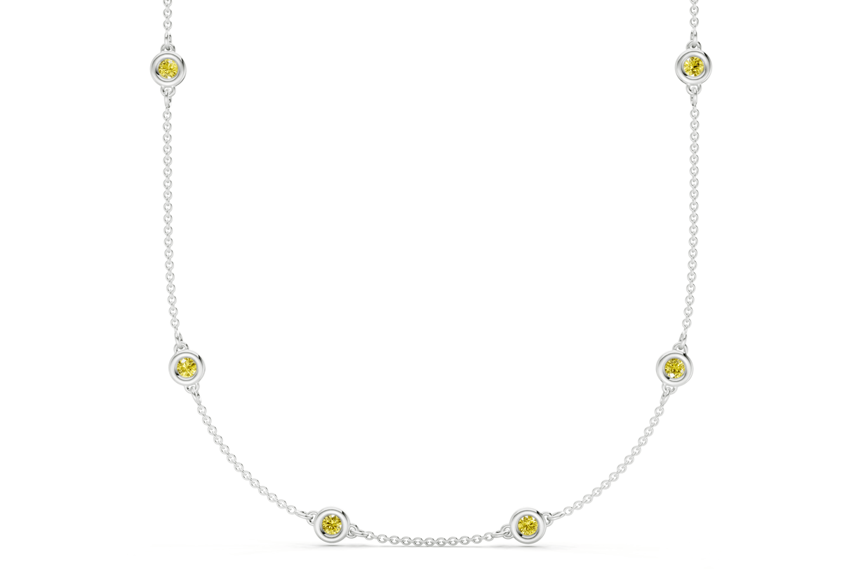 Harmony Yellow Diamond Stationed Necklace ½ Carat Total Wt.