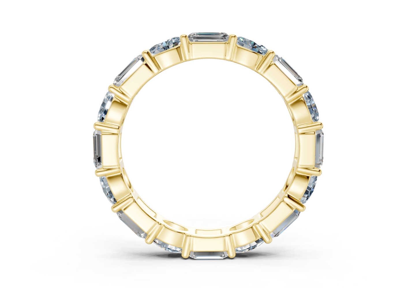 Lex Oval & Emerald Cut Blue Diamond Eternity Band 3 Carat Total Wt. - Ring Premier