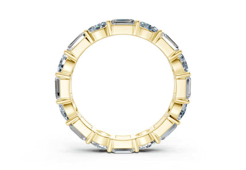 Lex Oval & Emerald Cut Blue Diamond Eternity Band 3 Carat Total Wt.