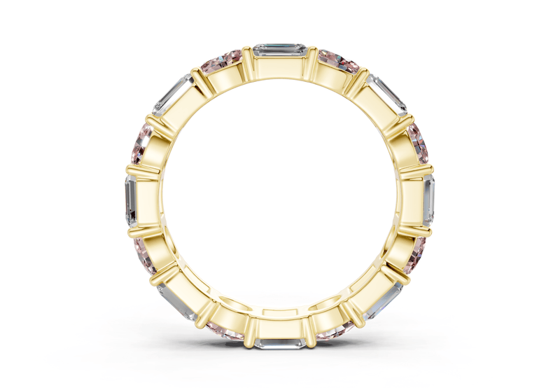 Lex Oval & Emerald Cut Pink Diamond Eternity Band 3 Carat Total Wt.