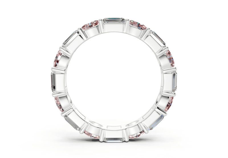 Lex Oval & Emerald Cut Pink Diamond Eternity Band 3 Carat Total Wt. - Ring Premier