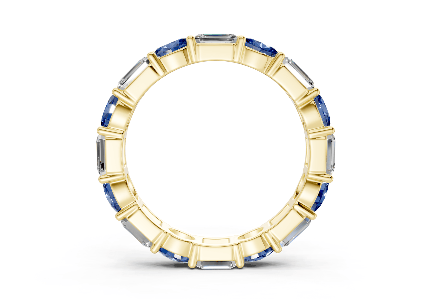 Lex Oval & Emerald Cut Sapphire Gemstone Eternity Band 3 Carat Total Wt. - Ring Premier