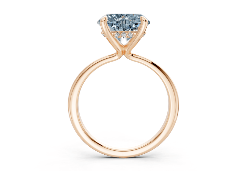 Marlowe Blue Diamond Solitaire Heart Cut 1.6mm Engagement Ring - Ring Premier