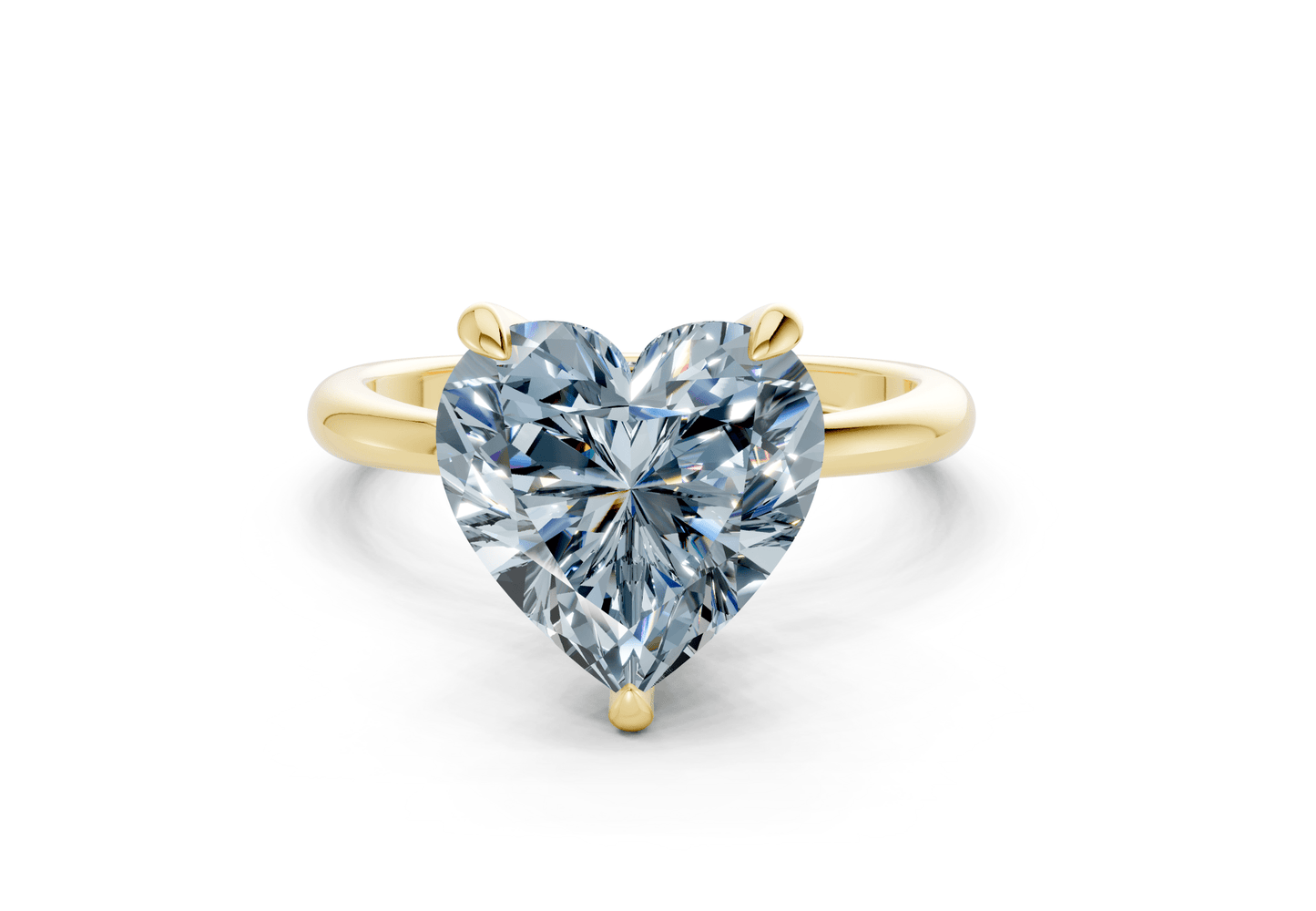 Marlowe Blue Diamond Solitaire Heart Cut 1.6mm Engagement Ring - Ring Premier