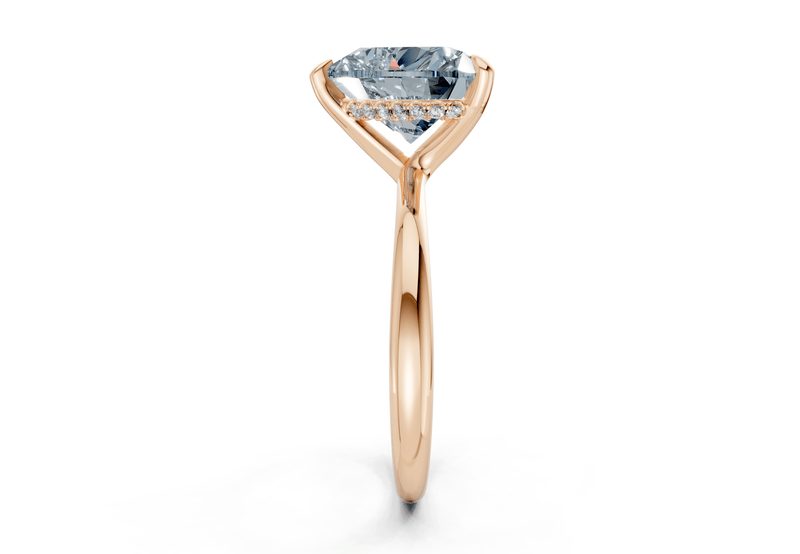 Marlowe Blue Diamond Solitaire Heart Cut 1.6mm Engagement Ring - Ring Premier