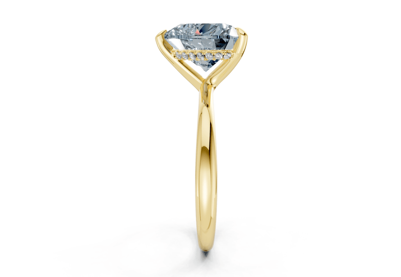 Marlowe Blue Diamond Solitaire Heart Cut 1.6mm Engagement Ring - Ring Premier