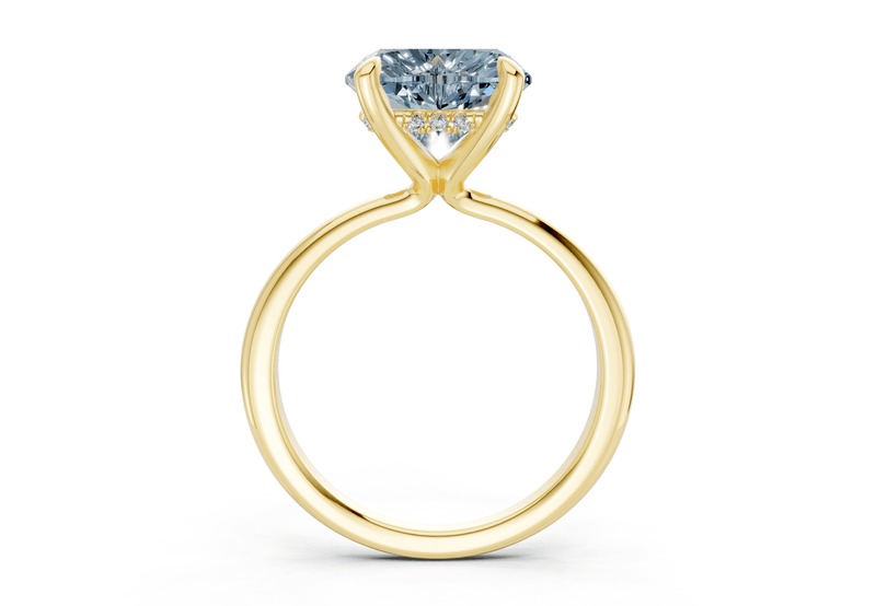 Marlowe Blue Diamond Solitaire Heart Cut 1.6mm Engagement Ring