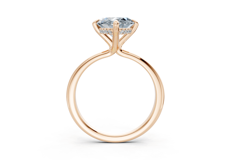 Marlowe Blue Diamond Solitaire Marquise Cut 1.6mm Engagement Ring - Ring Premier