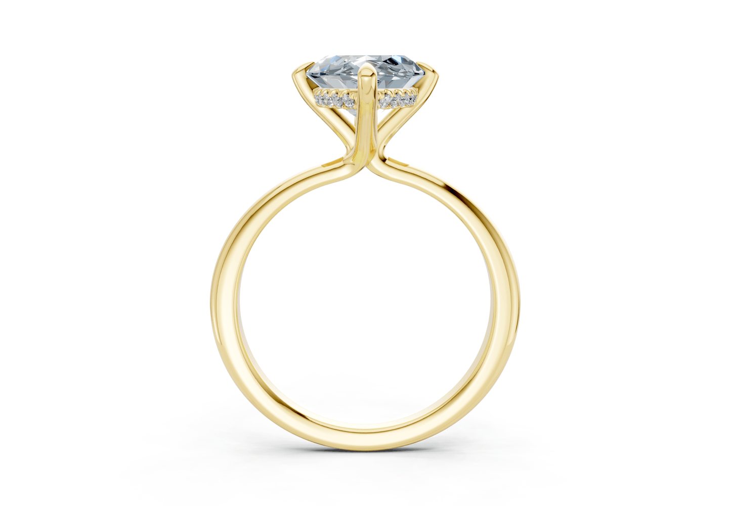 Marlowe Blue Diamond Solitaire Marquise Cut 1.6mm Engagement Ring - Ring Premier