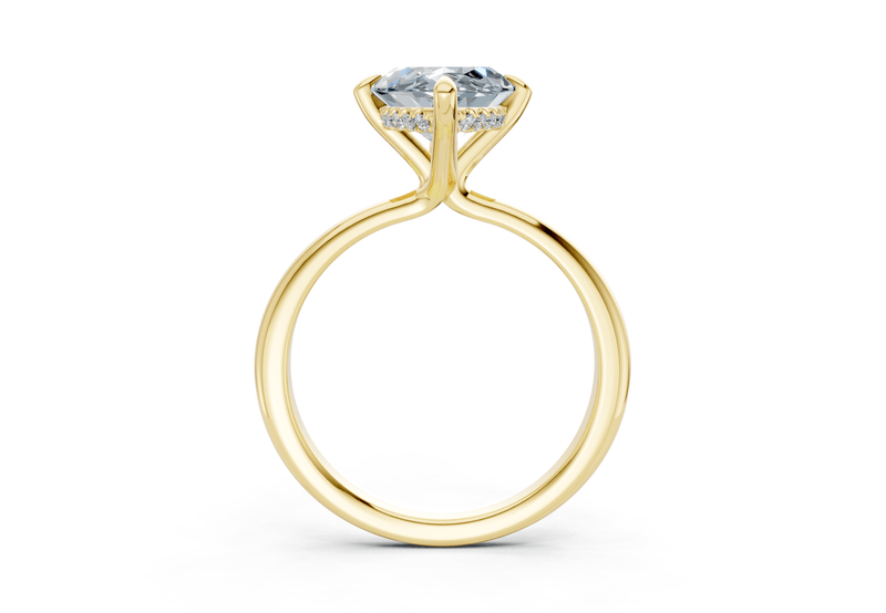 Marlowe Blue Diamond Solitaire Marquise Cut 1.6mm Engagement Ring