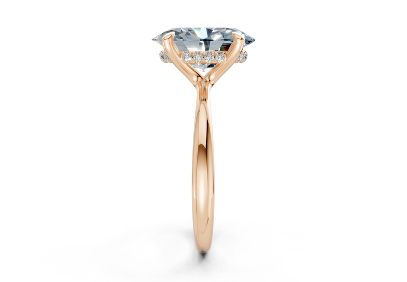 Marlowe Blue Diamond Solitaire Oval Cut 1.6mm Engagement Ring - Ring Premier