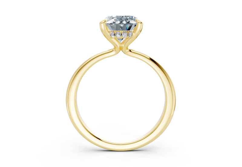 Marlowe Blue Diamond Solitaire Oval Cut 1.6mm Engagement Ring