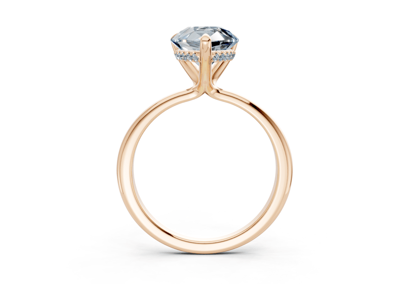 Marlowe Blue Diamond Solitaire Pear Cut 1.6mm Engagement Ring - Ring Premier