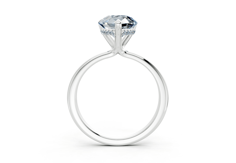 Marlowe Blue Diamond Solitaire Pear Cut 1.6mm Engagement Ring - Ring Premier