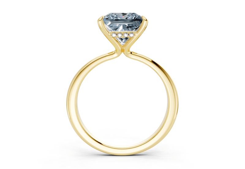 Marlowe Blue Diamond Solitaire Princess Cut 1.6mm Engagement Ring