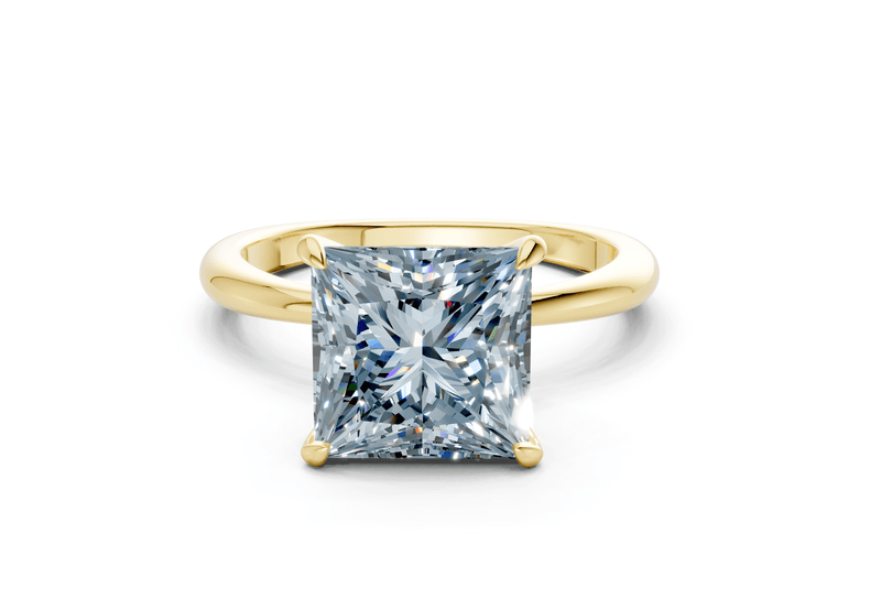 Marlowe Blue Diamond Solitaire Princess Cut 1.6mm Engagement Ring