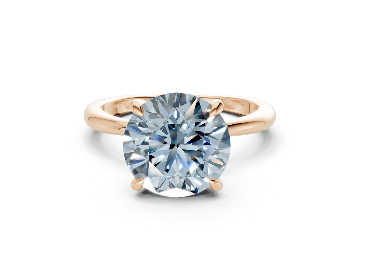 Marlowe Blue Diamond Solitaire Round Cut 1.6mm Engagement Ring