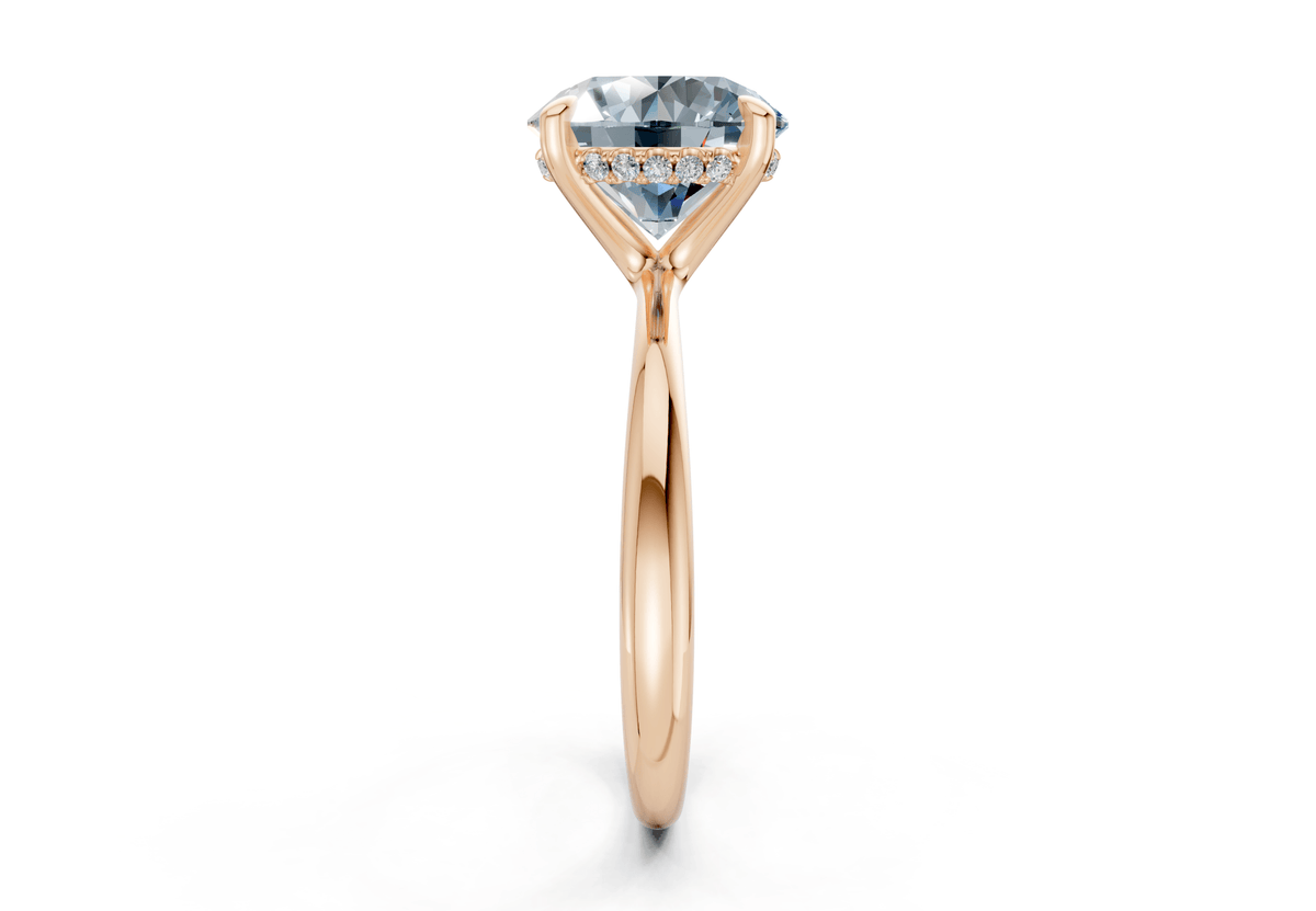 Marlowe Blue Diamond Solitaire Round Cut 1.6mm Engagement Ring