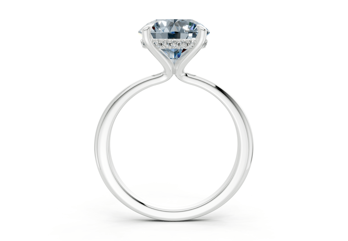 Marlowe Blue Diamond Solitaire Round Cut 1.6mm Engagement Ring