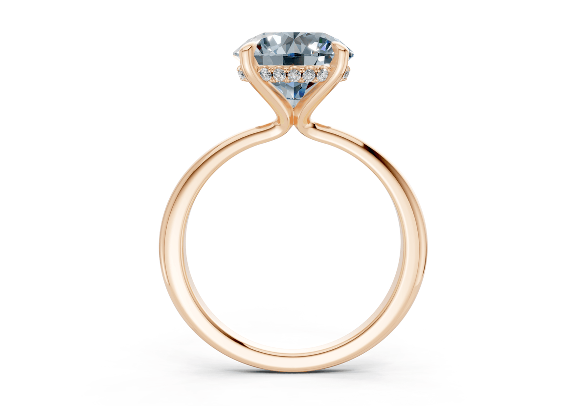 Marlowe Blue Diamond Solitaire Round Cut 1.6mm Engagement Ring