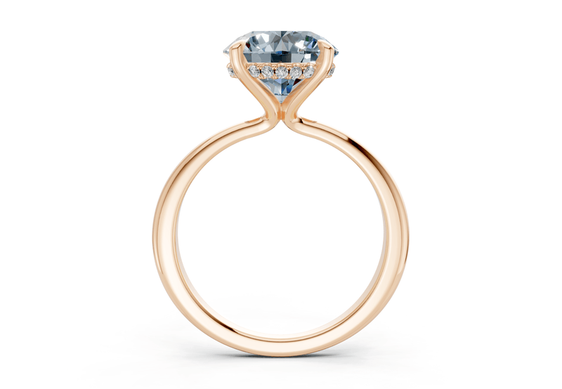 Marlowe Blue Diamond Solitaire Round Cut 1.6mm Engagement Ring - Ring Premier
