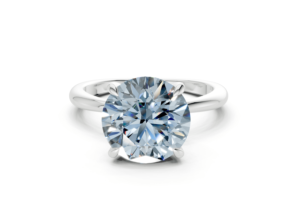 Marlowe Blue Diamond Solitaire Round Cut 1.6mm Engagement Ring