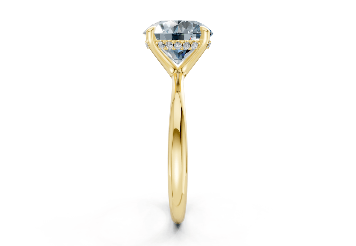 Marlowe Blue Diamond Solitaire Round Cut 1.6mm Engagement Ring