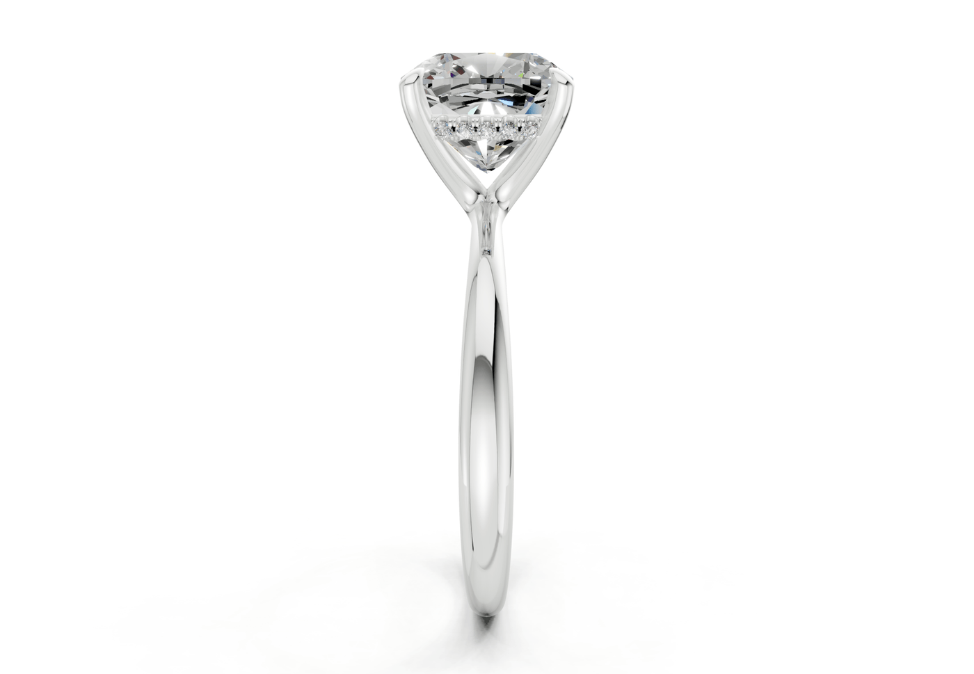Marlowe Diamond Solitaire Cushion Squareuare Cut 1.6mm Engagement Ring
