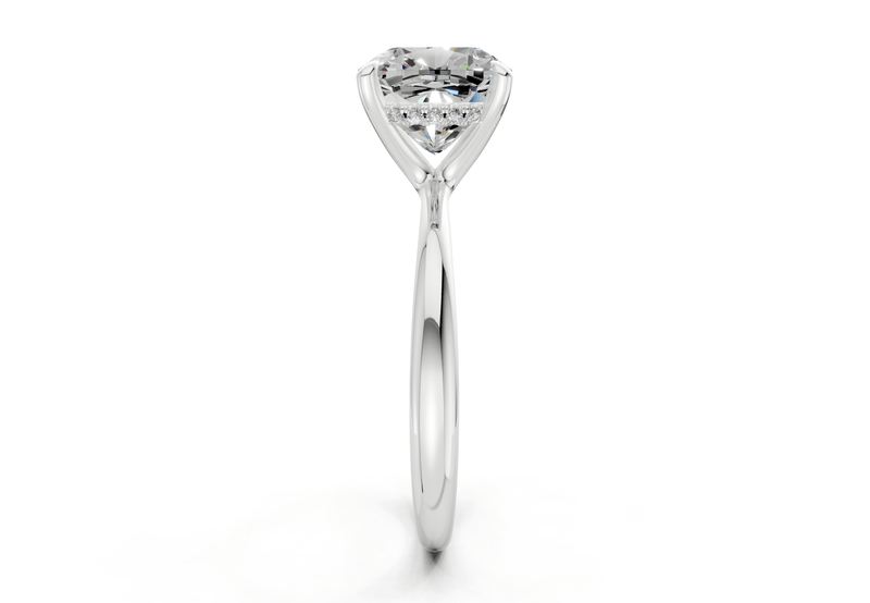 Marlowe Diamond Solitaire Cushion Squareuare Cut 1.6mm Engagement Ring - Ring Premier