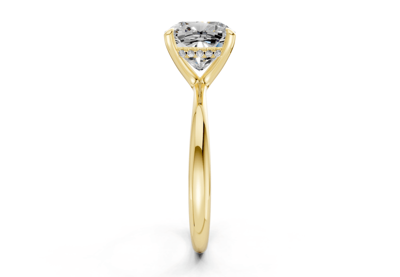 Marlowe Diamond Solitaire Cushion Squareuare Cut 1.6mm Engagement Ring - Ring Premier