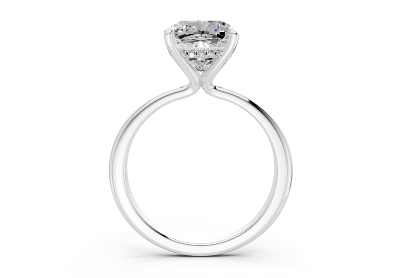 Marlowe Diamond Solitaire Cushion Squareuare Cut 1.6mm Engagement Ring - Ring Premier