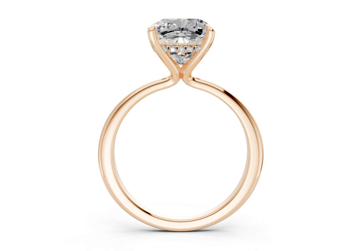 Marlowe Diamond Solitaire Cushion Squareuare Cut 1.6mm Engagement Ring