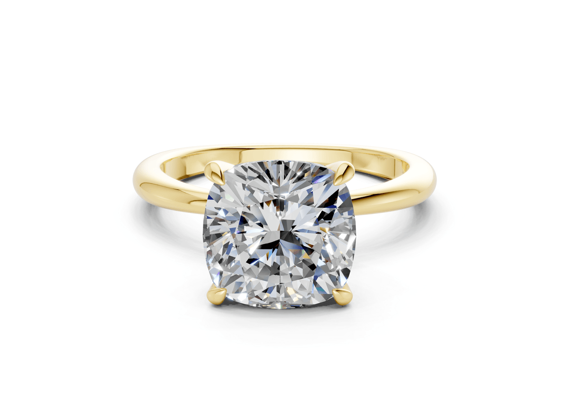 Marlowe Diamond Solitaire Cushion Squareuare Cut 1.6mm Engagement Ring