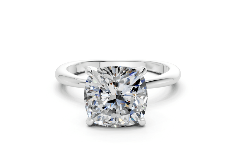 Marlowe Diamond Solitaire Cushion Squareuare Cut 1.6mm Engagement Ring - Ring Premier