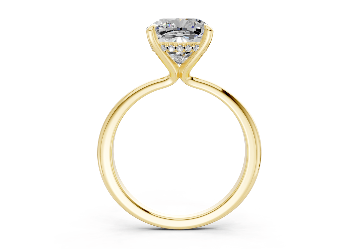 Marlowe Diamond Solitaire Cushion Squareuare Cut 1.6mm Engagement Ring