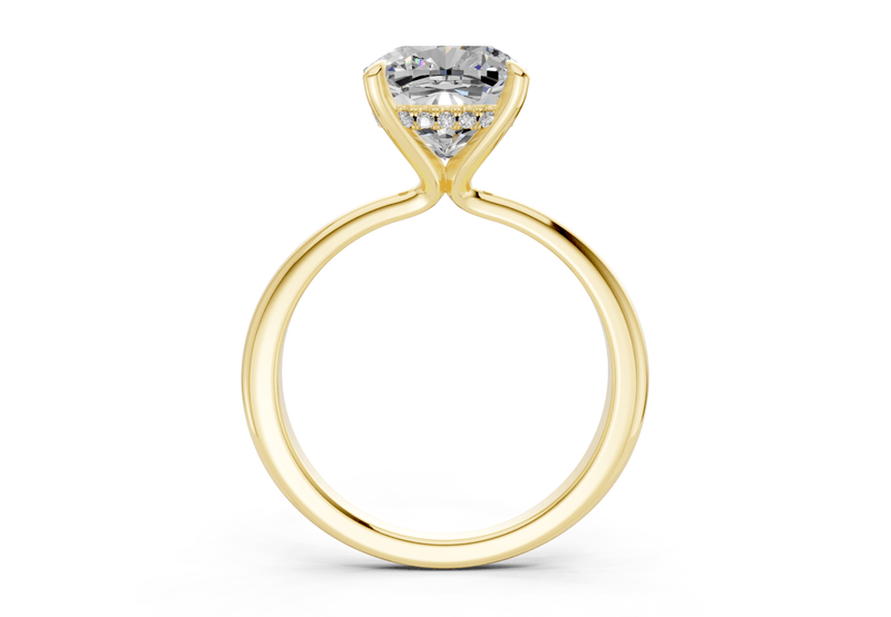 Marlowe Diamond Solitaire Cushion Squareuare Cut 1.6mm Engagement Ring