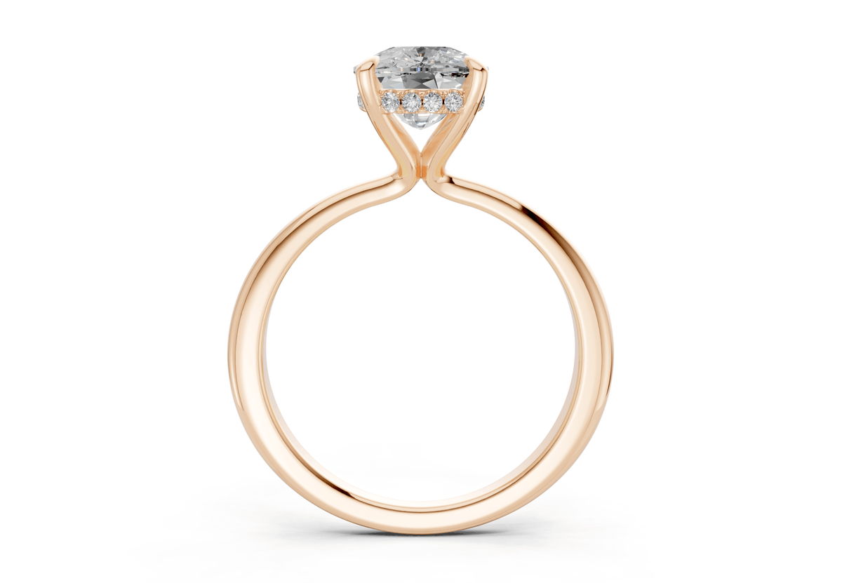 Marlowe Diamond Solitaire Elongated Cushion Cut 1.6mm Engagement Ring