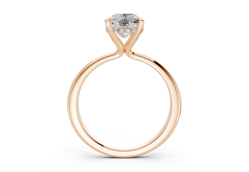 Marlowe Diamond Solitaire Elongated Cushion Cut 1.6mm Engagement Ring - Ring Premier