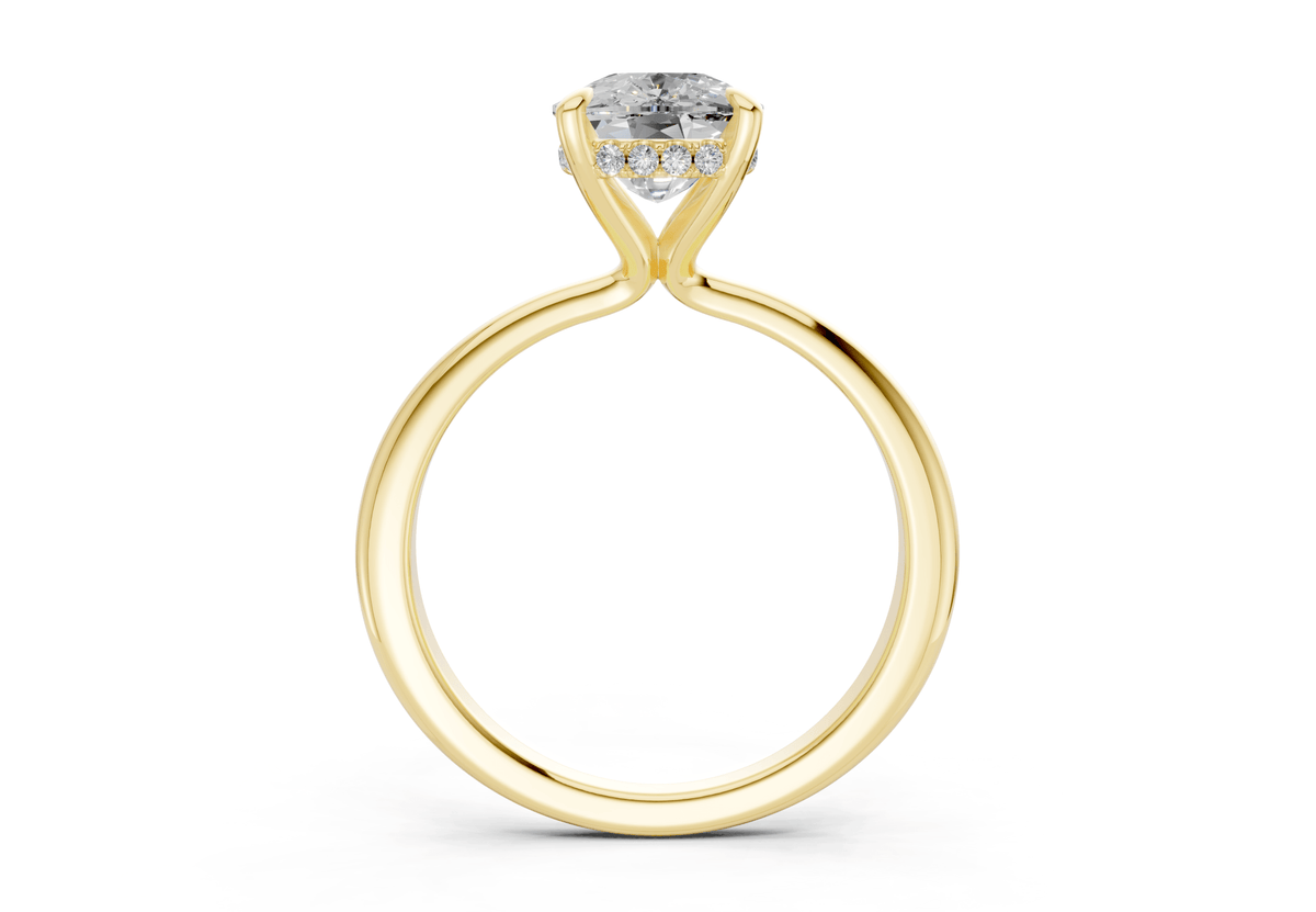 Marlowe Diamond Solitaire Elongated Cushion Cut 1.6mm Engagement Ring