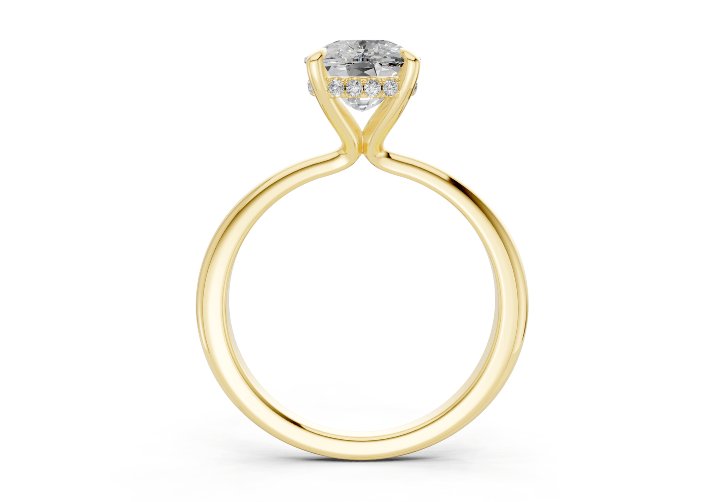Marlowe Diamond Solitaire Elongated Cushion Cut 1.6mm Engagement Ring - Ring Premier