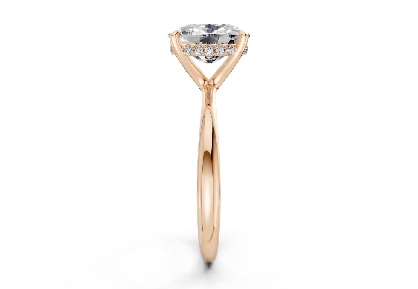 Marlowe Diamond Solitaire Elongated Cushion Cut 1.6mm Engagement Ring