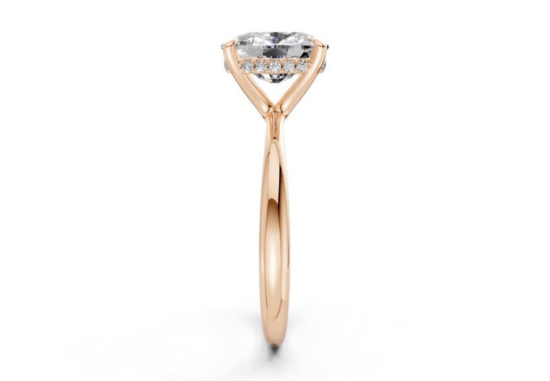 Marlowe Diamond Solitaire Elongated Cushion Cut 1.6mm Engagement Ring - Ring Premier