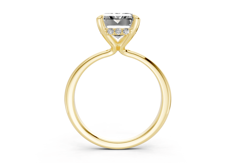 Marlowe Diamond Solitaire Emerald Cut 1.6mm Engagement Ring
